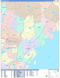 New Rochelle Wall Map Color Cast Style 2024